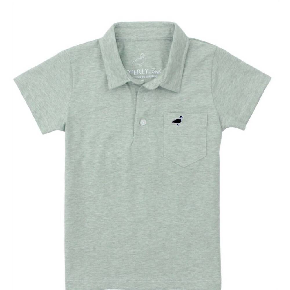 NEW PROPERLY TIED boy's harrison pocket polo in seafoam